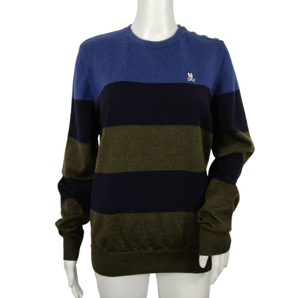 Psycho Bunny Sweaters - Psycho Bunny 100% Merino Wool Pullover Sweater Women's Size Medium Crew Neck